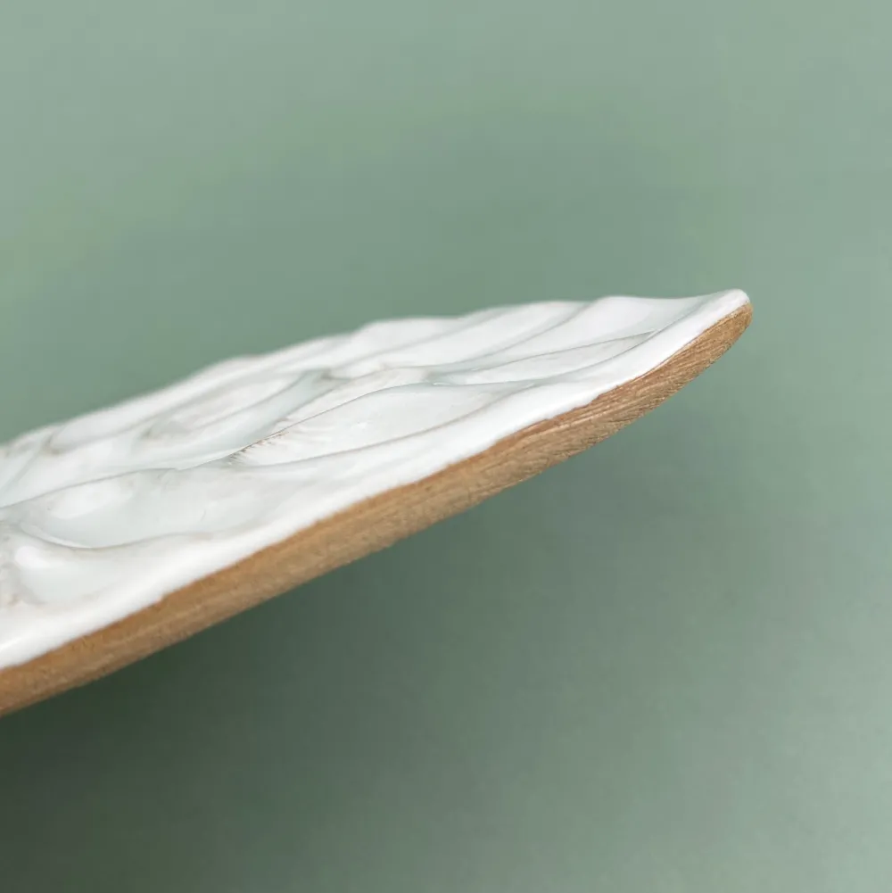 Renesans Paletka porcelanowa - - Liść Monstery, 16 x 18,5 cm