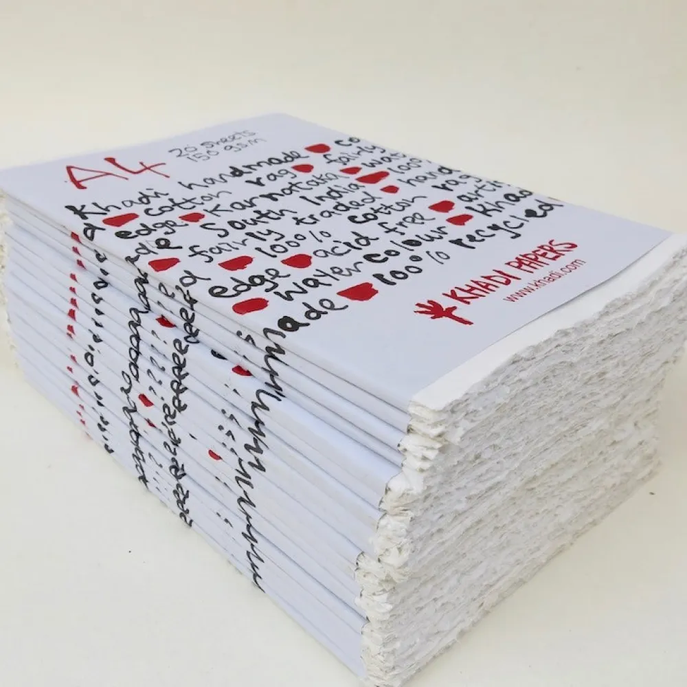 Khadi Papers Papier czerpany 100% bawełny 150 g - - White A4 20 ark.