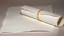 Kalander Papier czerpany - - biały, len, A4