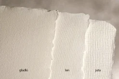 Kalander Papier czerpany - - biały, len, A5