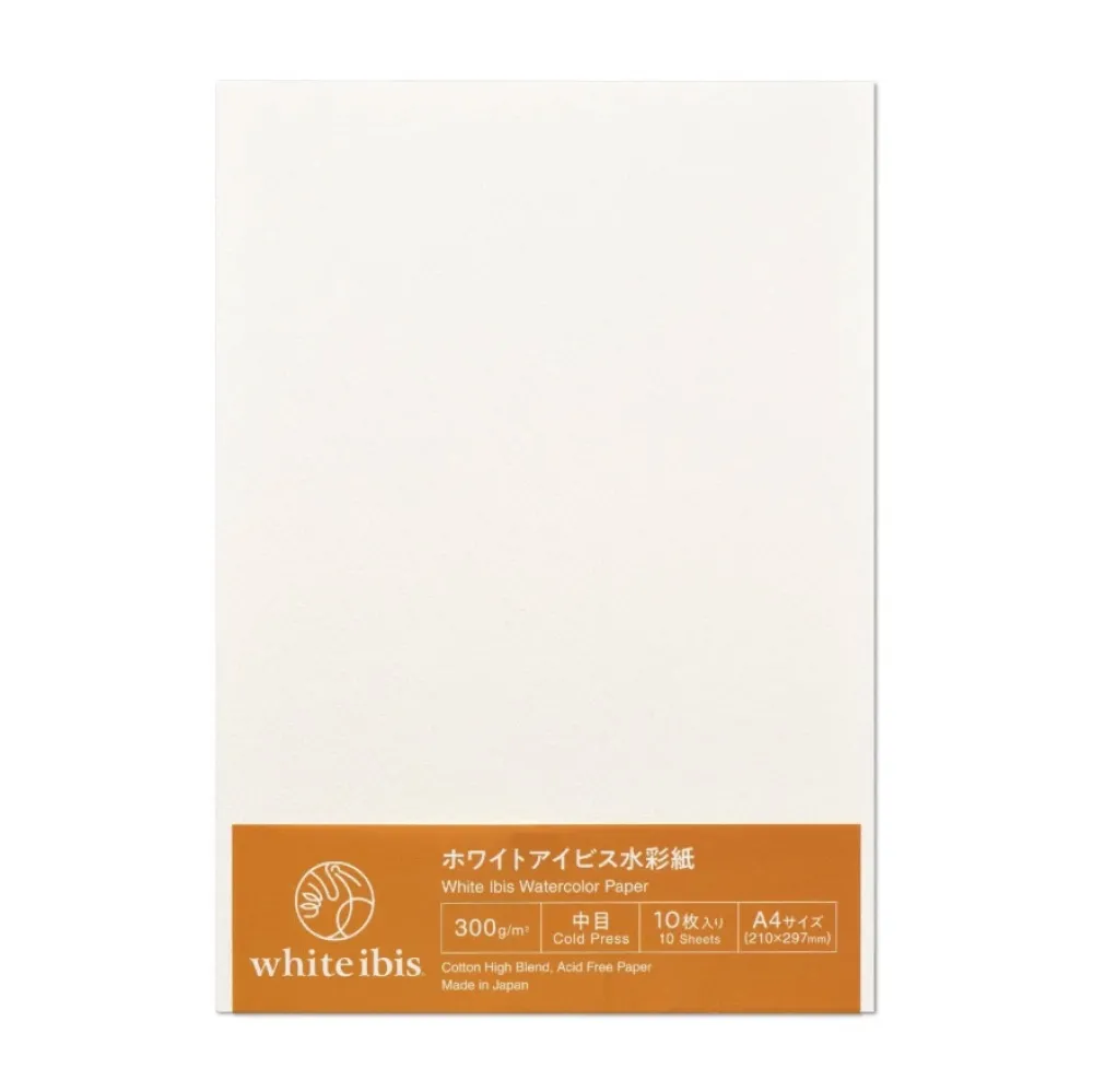 Holbein Papier do akwareli White Ibis A4 - - cold press 300 g 10 ark. > Papier Do Akwareli