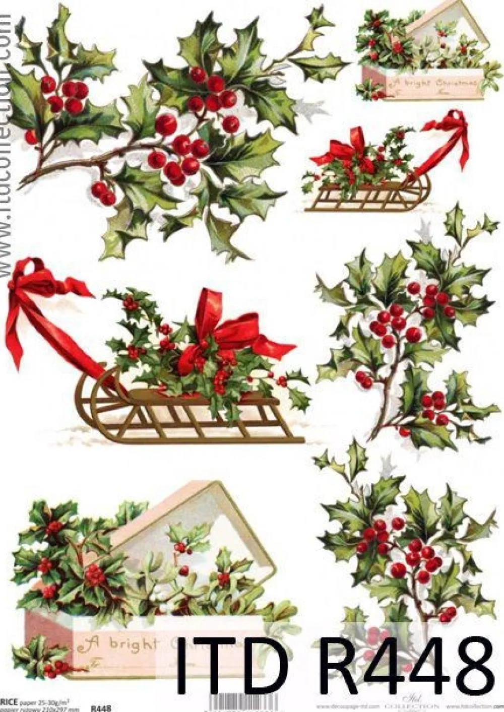 ITD Collection Papier do decoupage A4 - - ryżowy, R447 > Papiery Do Decoupage