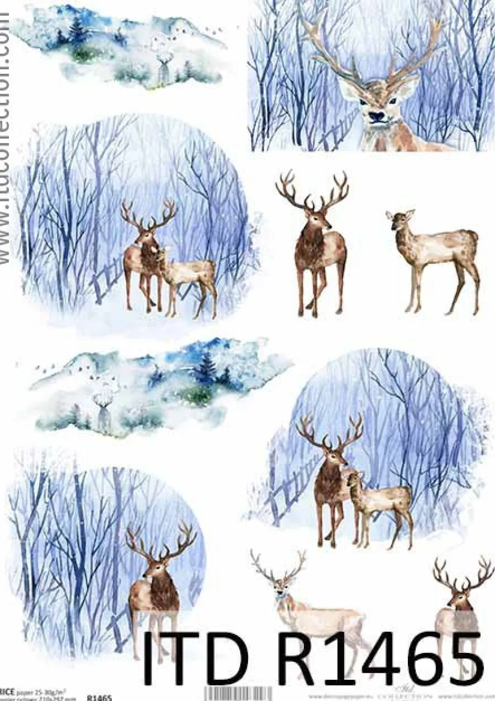 ITD Collection Papier do decoupage A4 - - ryżowy, R1466 > Papiery Do Decoupage