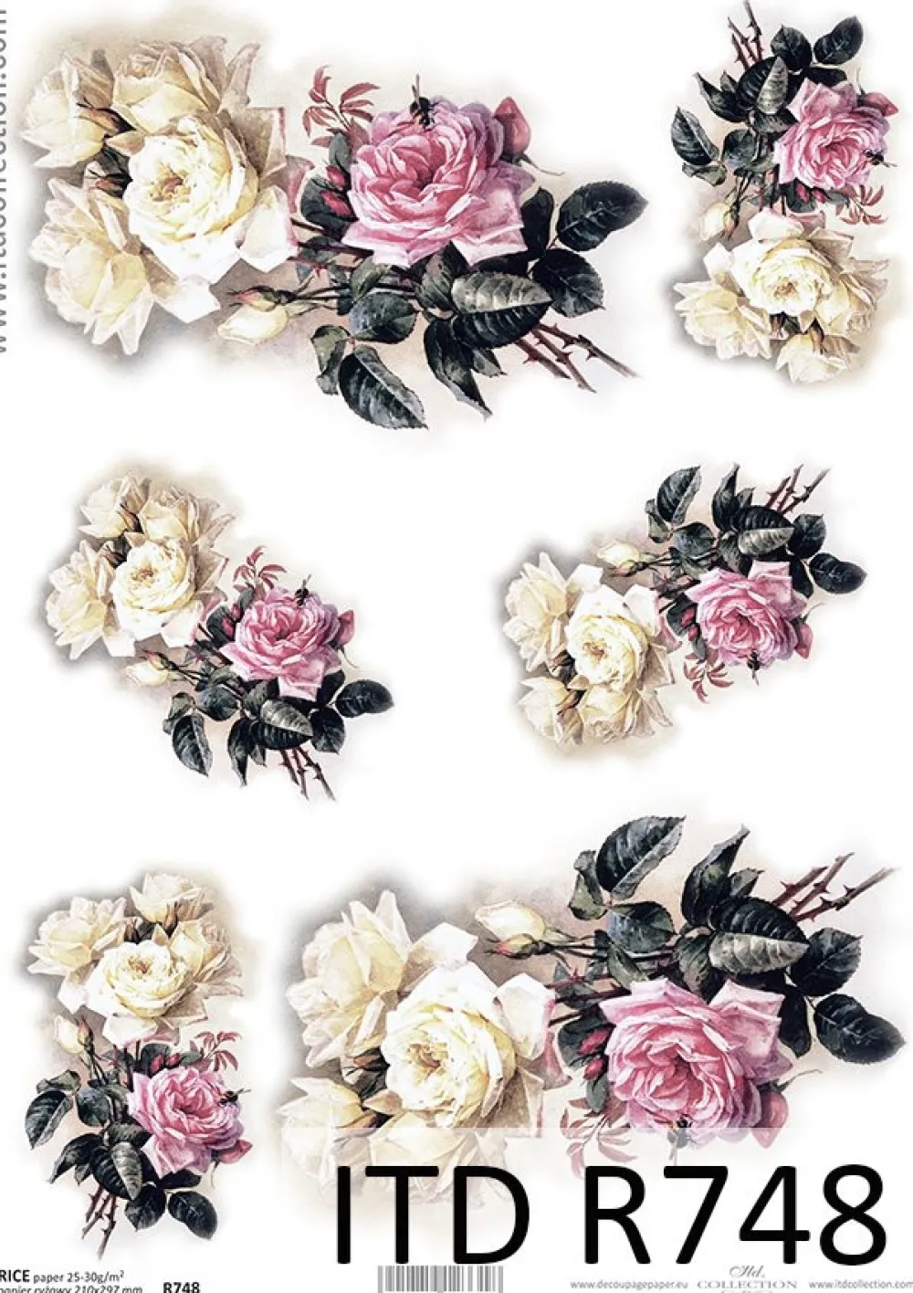 ITD Collection Papier do decoupage A4 - - ryżowy, R748