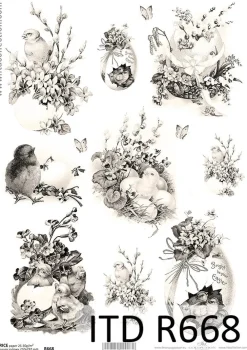 ITD Collection Papier do decoupage A4 - - ryżowy, R668
