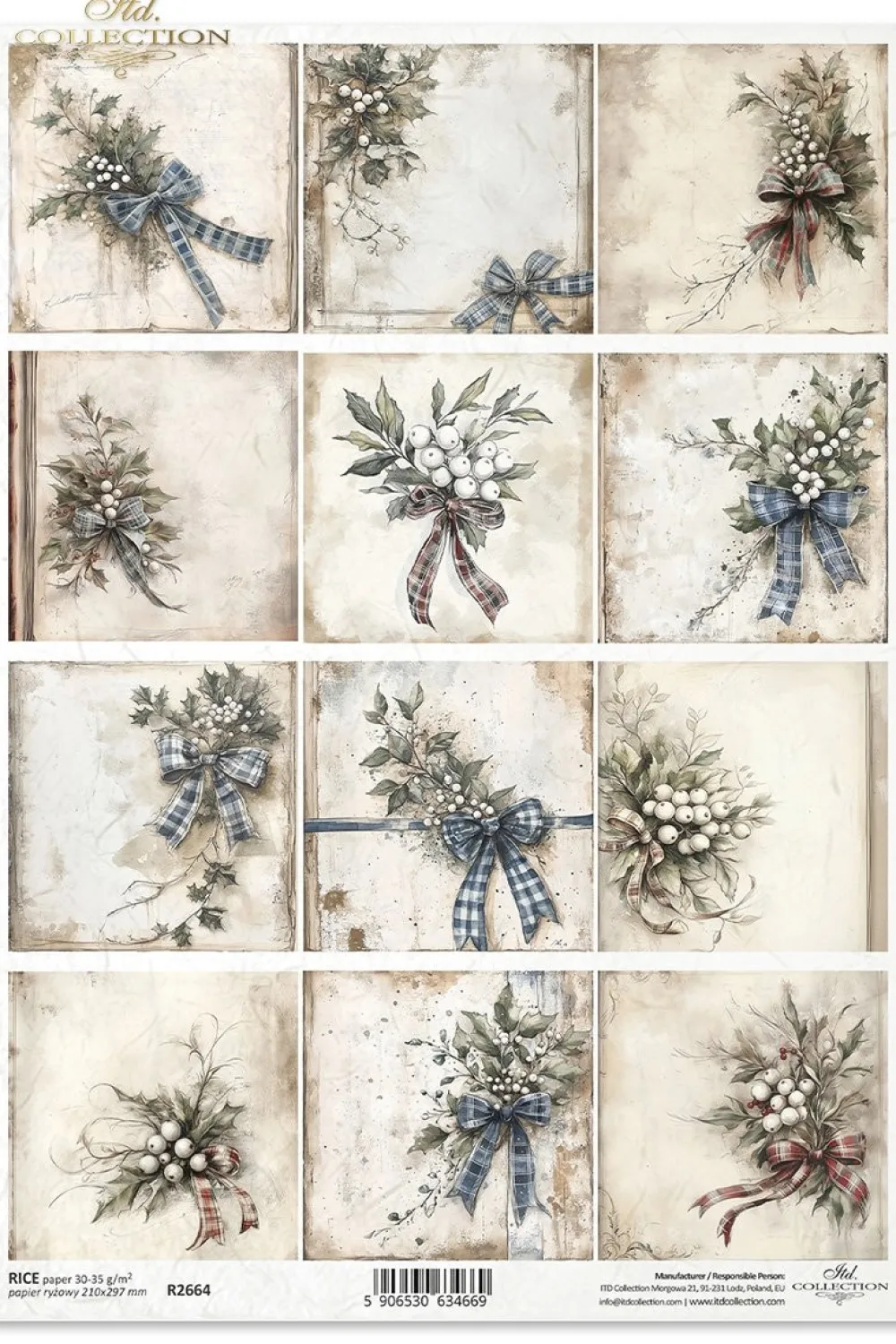 ITD Collection Papier do decoupage A4 - - ryżowy R2664 > Papiery Do Decoupage