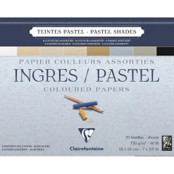 Clairefontaine Papier do pasteli suchych Ingres 18 x 14 cm - - 130 g 25 ark.