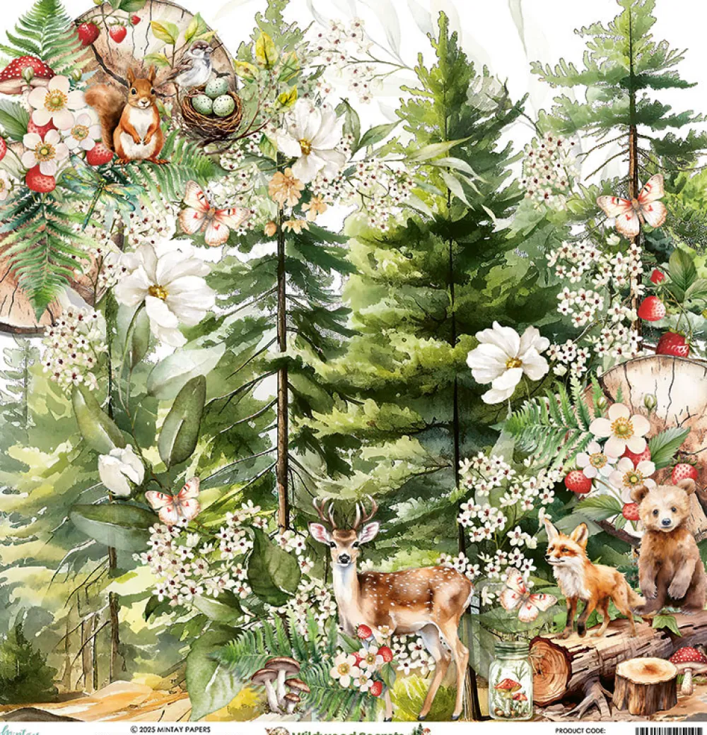 Mintay by Karola Papier do scrapbookingu 30,5 x 30,5 cm - Mintay - Wildwood Secrets 03 > Papiery Do Scrapbookingu