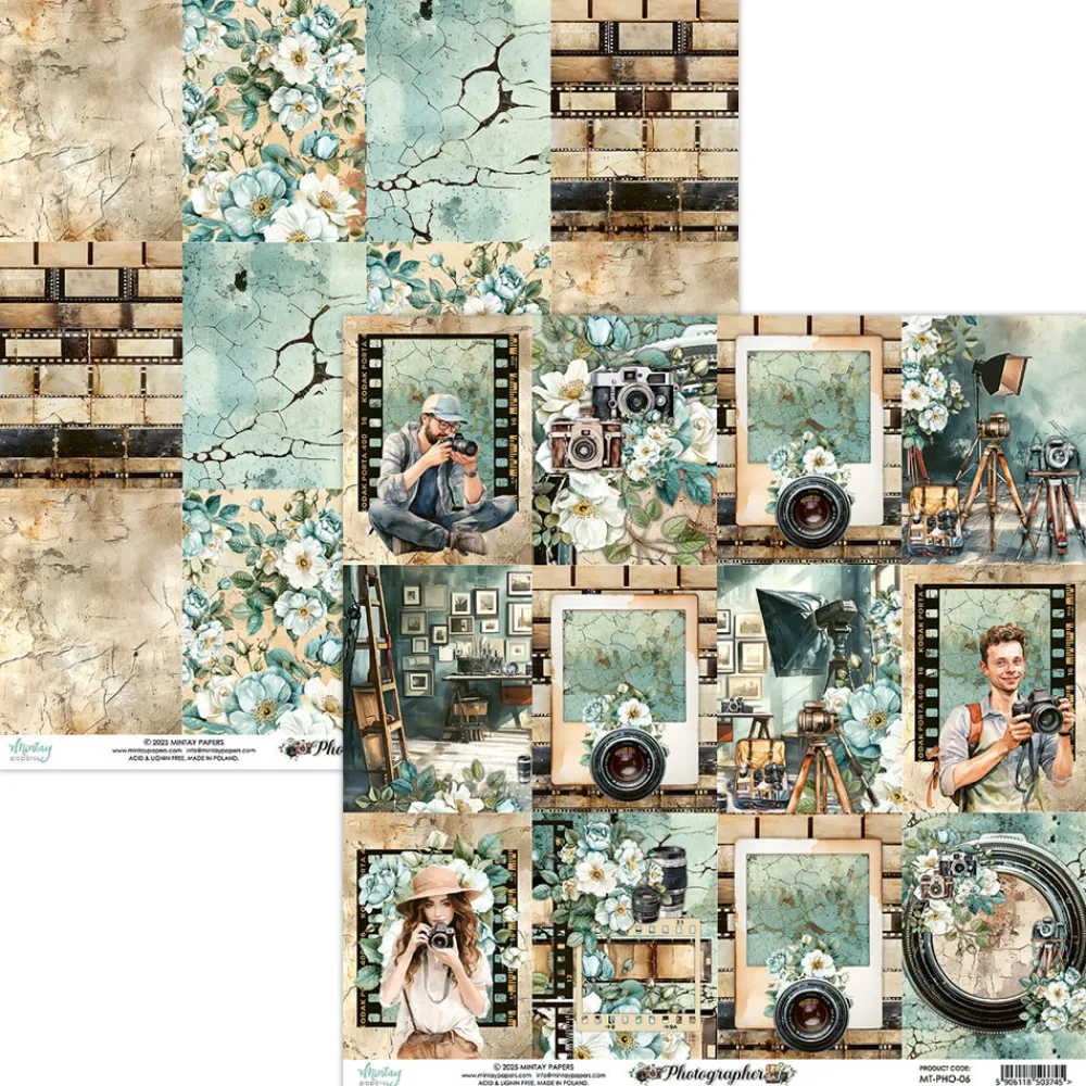 Mintay by Karola Papier do scrapbookingu 30,5 x 30,5 cm - Mintay - Photographer 06 > Papiery Do Scrapbookingu