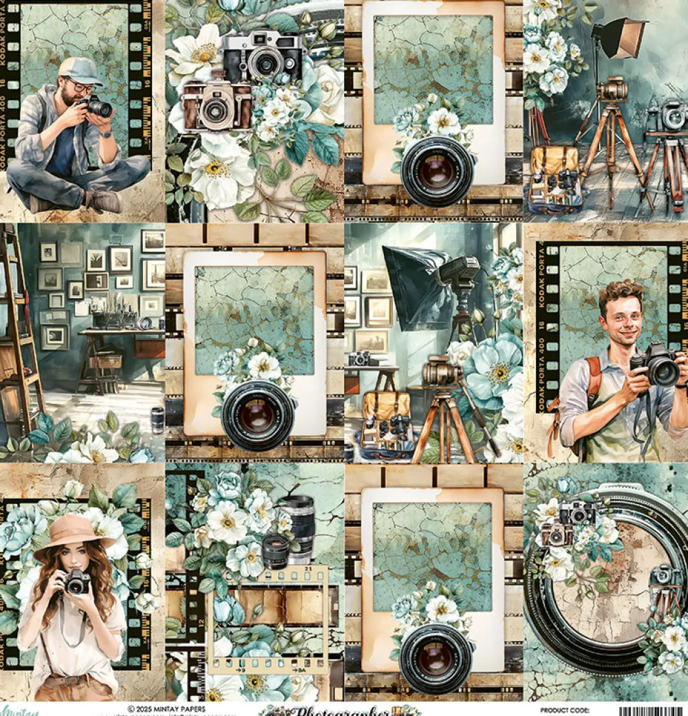 Mintay by Karola Papier do scrapbookingu 30,5 x 30,5 cm - Mintay - Photographer 06 > Papiery Do Scrapbookingu