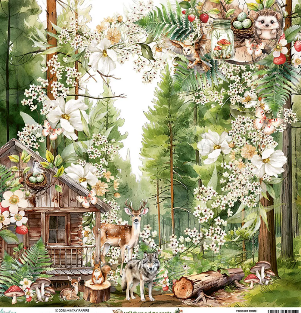 Mintay by Karola Papier do scrapbookingu 30,5 x 30,5 cm - Mintay - Wildwood Secrets 01 > Papiery Do Scrapbookingu