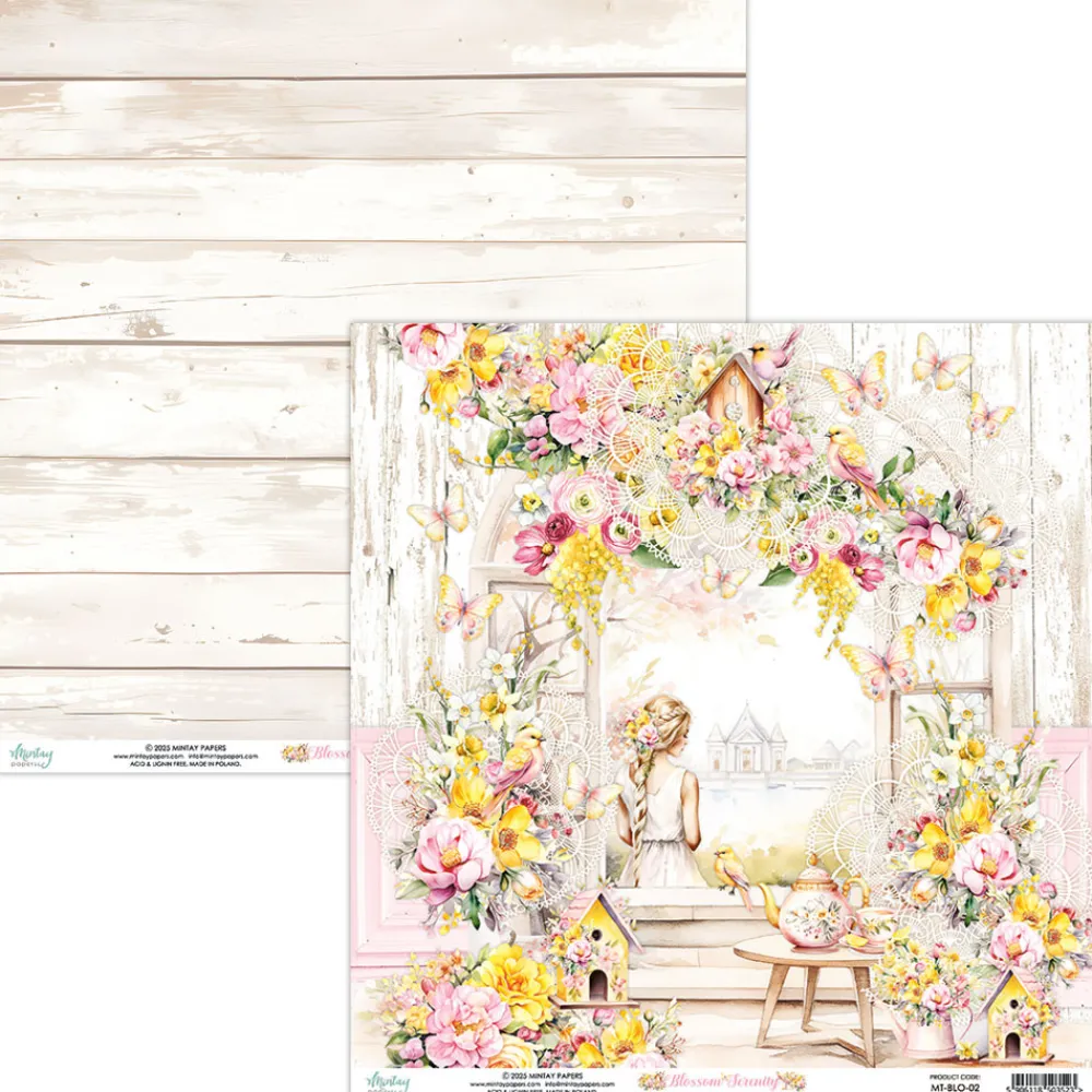 Mintay by Karola Papier do scrapbookingu 30,5 x 30,5 cm - Mintay - Blossom Serenity 03 > Papiery Do Scrapbookingu