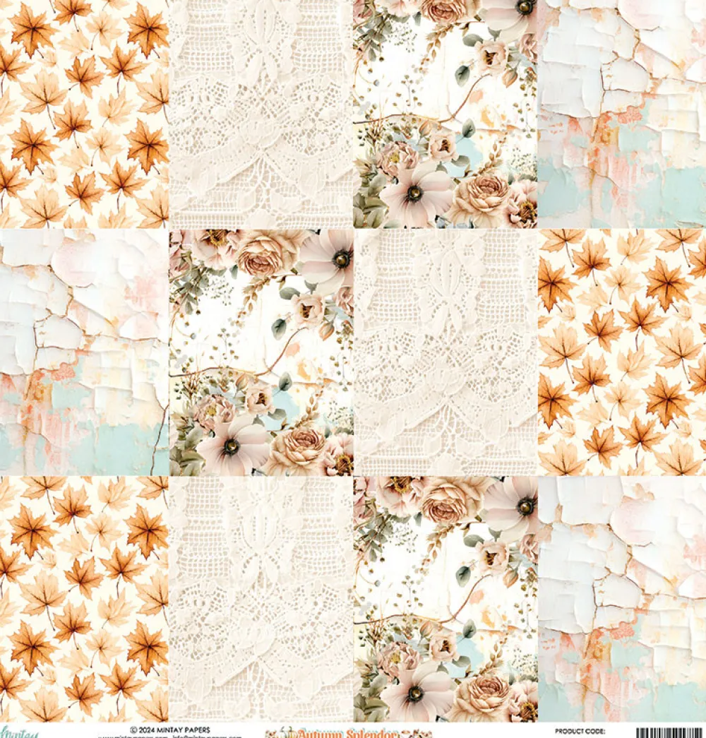 Mintay by Karola Papier do scrapbookingu 30,5 x 30,5 cm - Mintay - Autumn Splendor 06 > Papiery Do Scrapbookingu