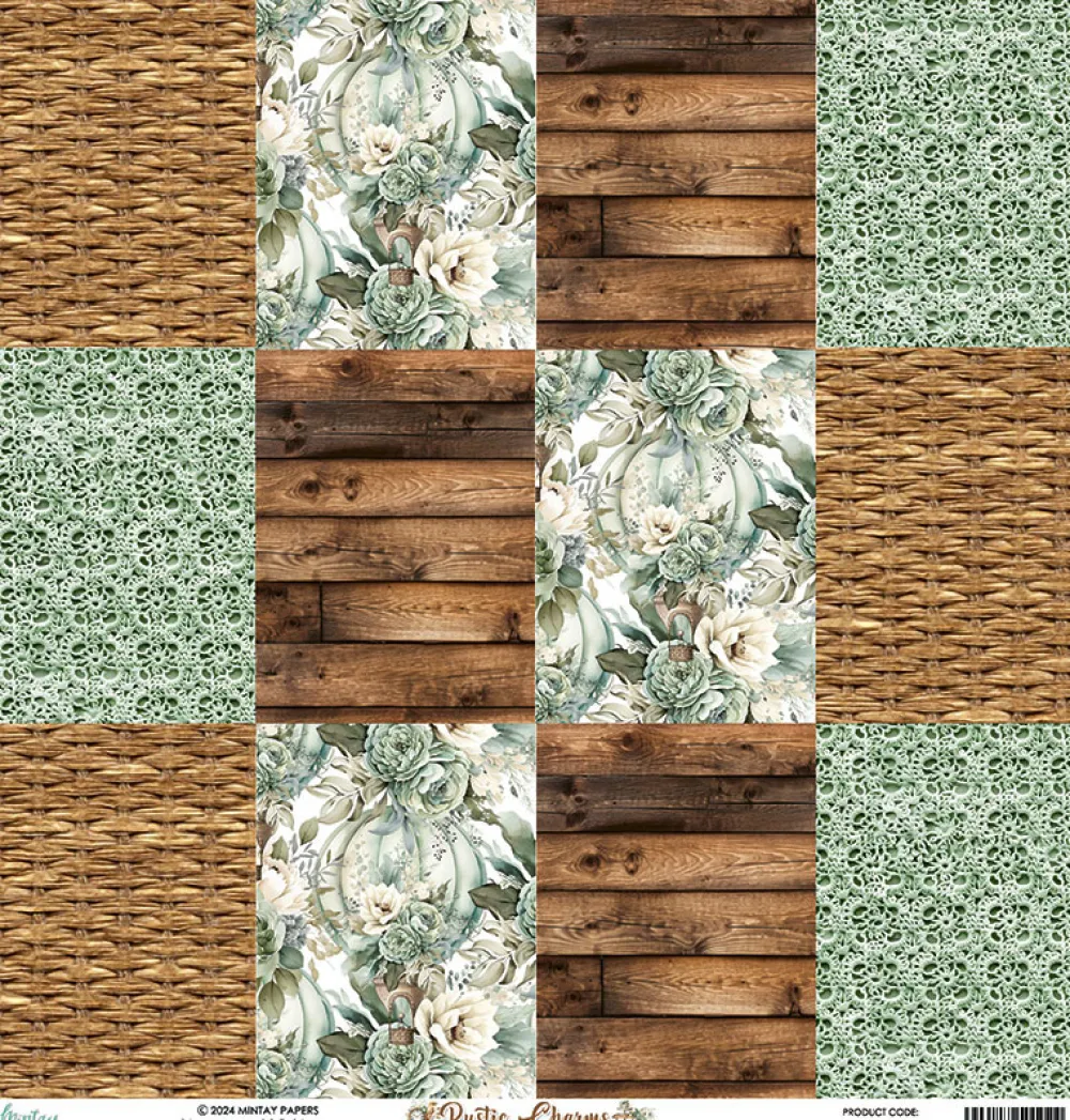 Mintay by Karola Papier do scrapbookingu 30,5 x 30,5 cm - Mintay - Rustic Charms 06 > Papiery Do Scrapbookingu