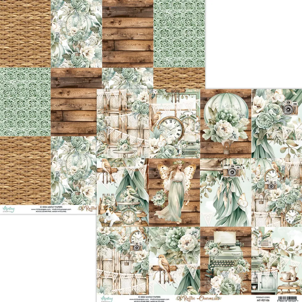 Mintay by Karola Papier do scrapbookingu 30,5 x 30,5 cm - Mintay - Rustic Charms 06 > Papiery Do Scrapbookingu