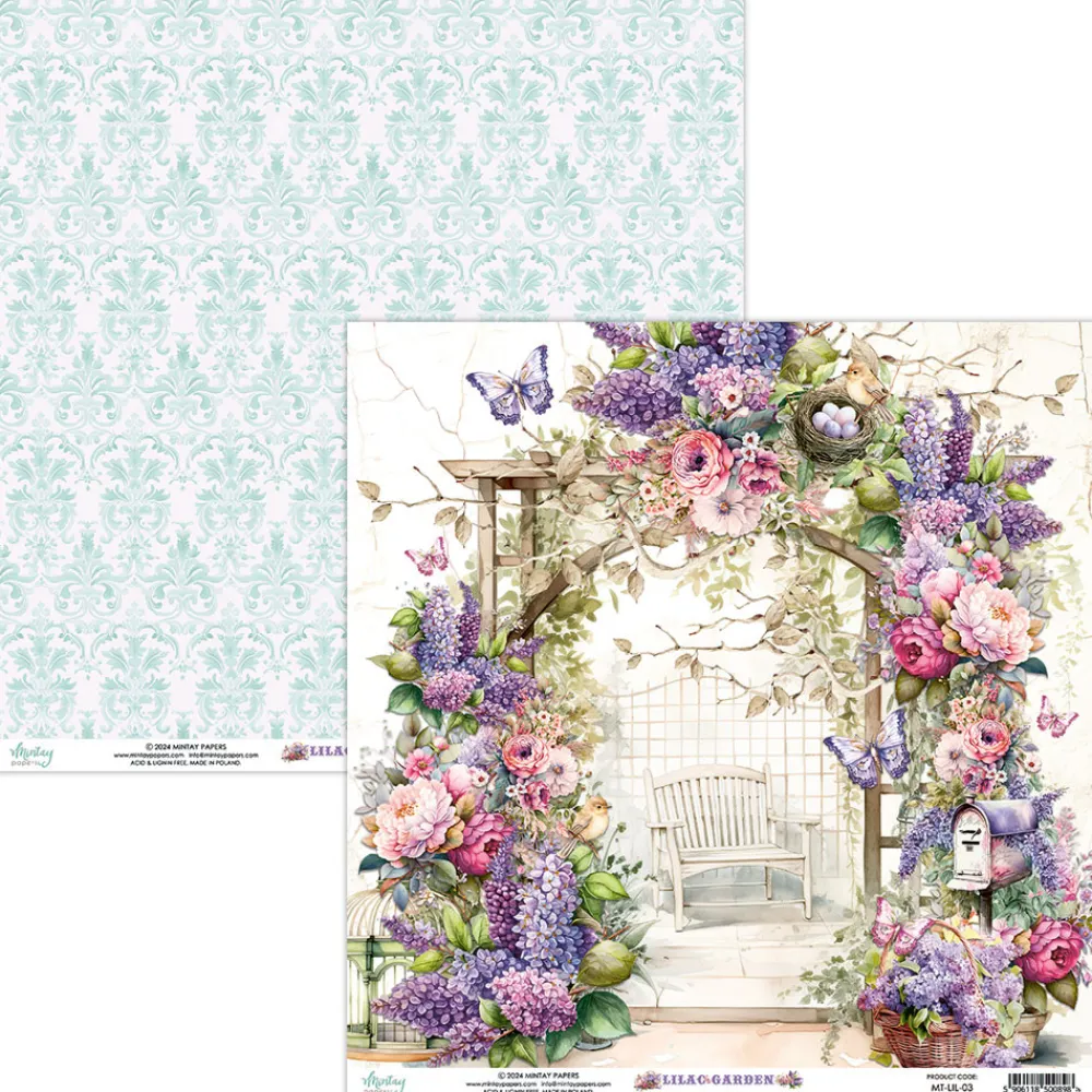 Mintay by Karola Papier do scrapbookingu 30,5 x 30,5 cm - Mintay - Lilac Garden 02 > Papiery Do Scrapbookingu