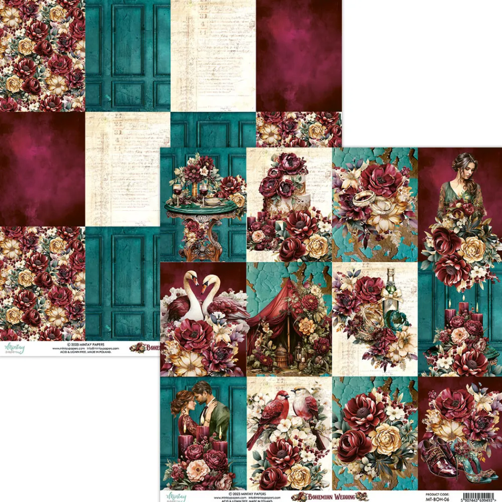 Mintay by Karola Papier do scrapbookingu 30,5 x 30,5 cm - Mintay - Bohemian Wedding 06