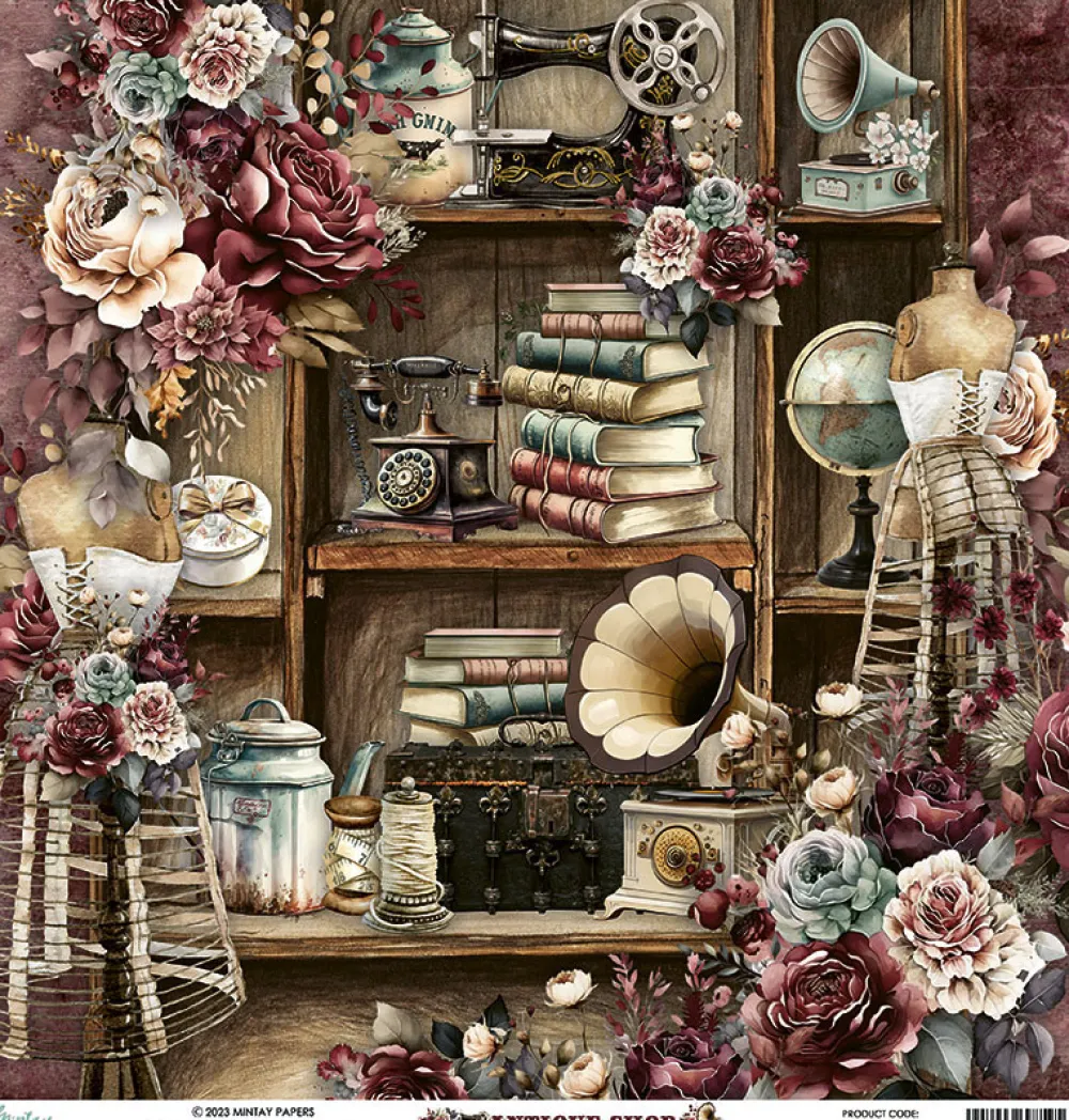 Mintay by Karola Papier do scrapbookingu 30,5 x 30,5 cm - Mintay - Antique Shop 02