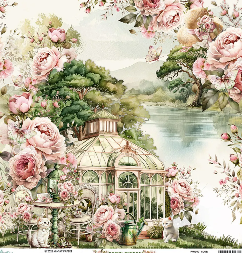 Mintay by Karola Papier do scrapbookingu 30,5 x 30,5 cm - Mintay - Peony Garden 01