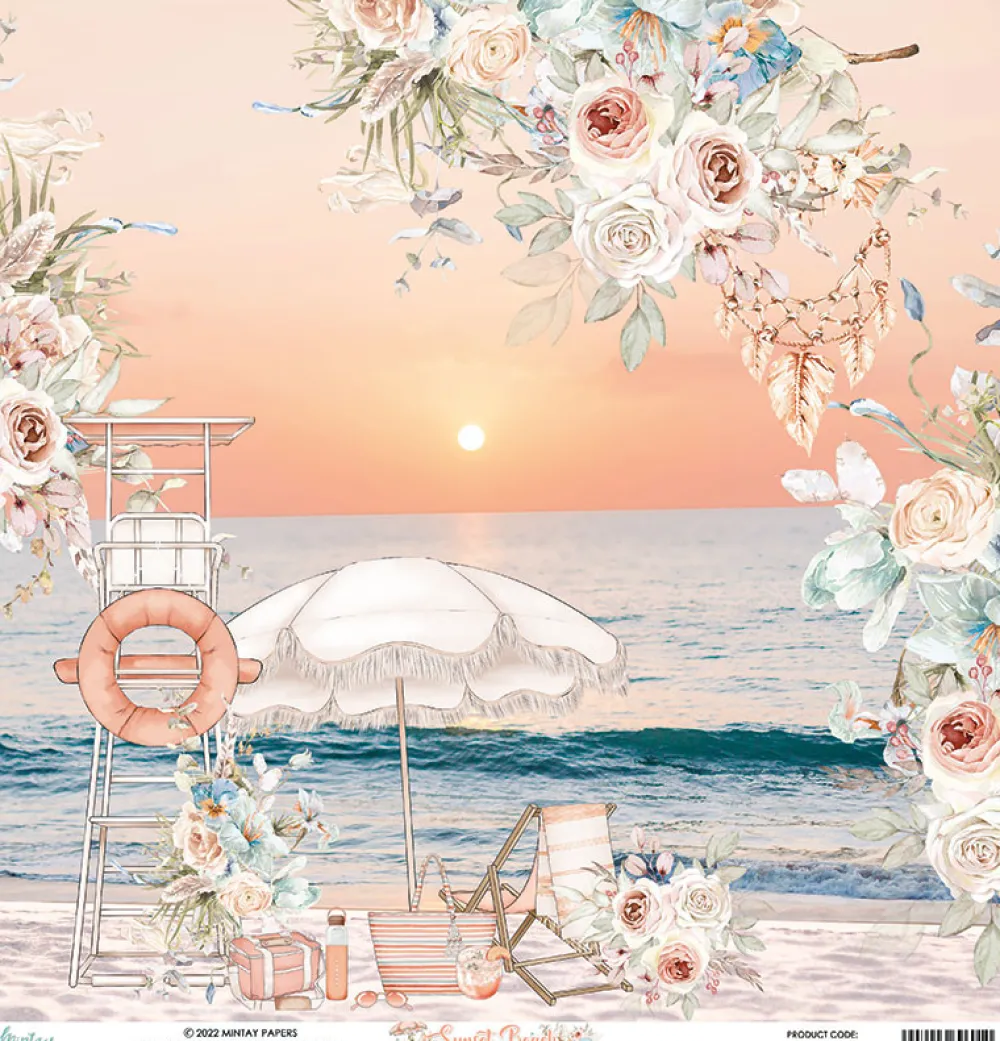 Mintay by Karola Papier do scrapbookingu 30,5 x 30,5 cm - Mintay - Sunset Beach 01