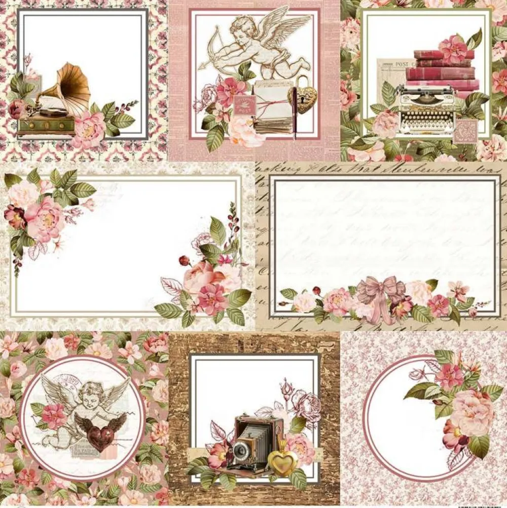 Piatek Trzynastego Papier do scrapbookingu 30,5 x 30,5 cm - Piątek Trzynastego - Love Stories 05