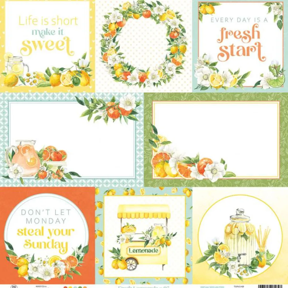 Piatek Trzynastego Papier do scrapbookingu 30,5 x 30,5 cm - Piątek Trzynastego - Fresh Lemonade 05