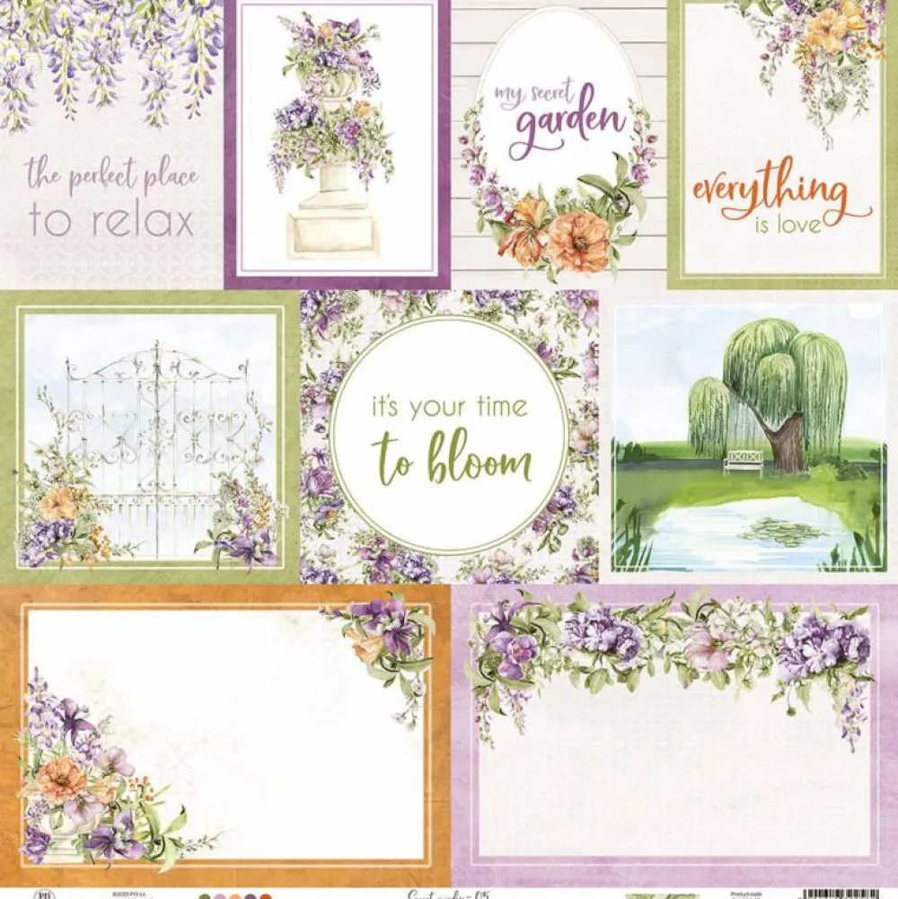 Piatek Trzynastego Papier do scrapbookingu 30,5 x 30,5 cm - Piątek Trzynastego - Secret garden 05 > Papiery Do Scrapbookingu