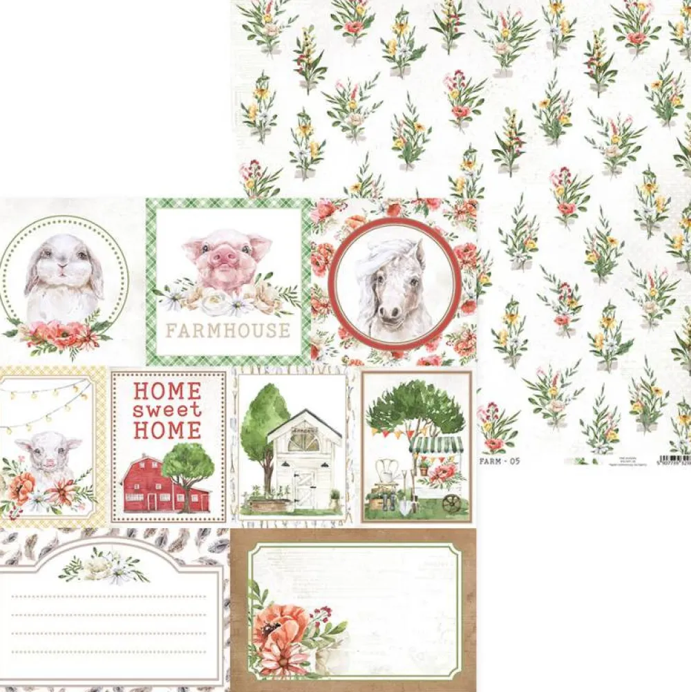 Piatek Trzynastego Papier do scrapbookingu 30,5 x 30,5 cm - Piątek Trzynastego - Farm Sweet Farm 05