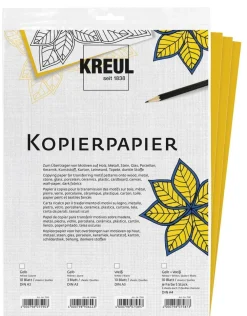 Kreul Papier, kalka kopiująca na ciemnych tkaninach - - żółta, A3, 3 ark. ><noscript><img width=