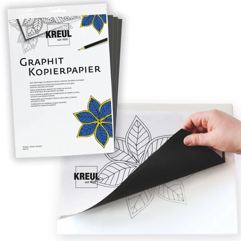 Kreul Papier kopiujący na szkło porcelanę metal A4 - - grafitowy 10 ark.