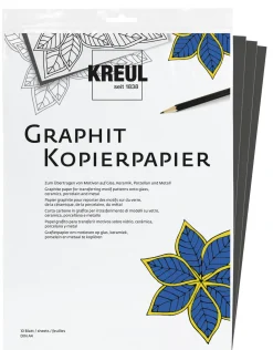 Kreul Papier kopiujący na szkło porcelanę metal A4 - - grafitowy 10 ark.