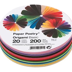 Rico Design Papier origami Basic - Paper Poetry - okrągły, 10 cm, 200 ark.