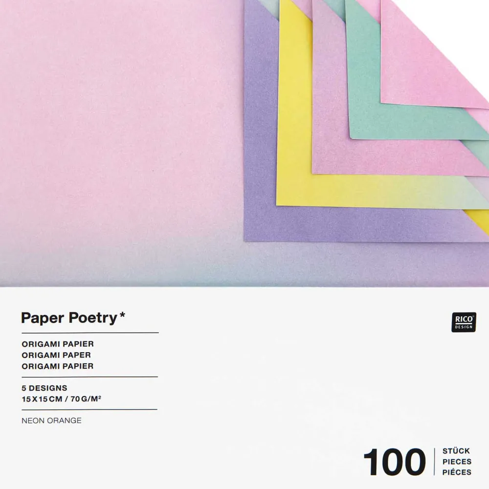Rico Design Papier origami Blurry Gradient - Paper Poetry - 15 x 15 cm, 100 ark.