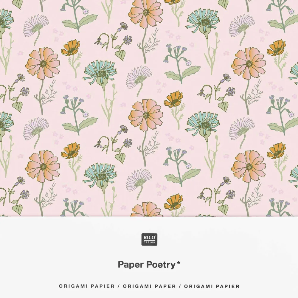 Rico Design Papier origami Futschikato Kwiaty - Paper Poetry - 15 x 15 cm, 50 ark. > Papier Origami