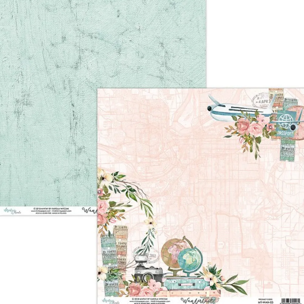 Mintay by Karola Papier ozdobny - Wanderlust 03 - > Papiery Do Scrapbookingu