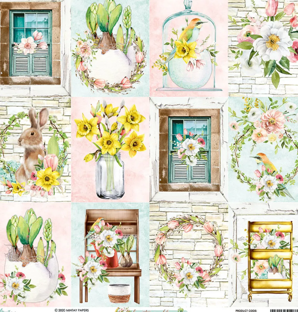 Mintay by Karola Papier 30 x 30 cm - Mintay - Beauty in Bloom 06 > Papiery Do Scrapbookingu