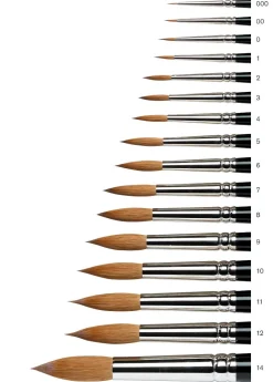 Winsor & Newton Pędzel do akwareli Kolinsky Sable, seria 7 - - krótka rączka, nr 7 > Pędzle Naturalne