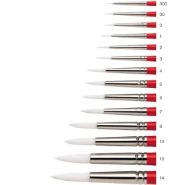 Winsor & Newton Pędzel okrągły, syntetyczny University - - krótka rączka, nr 0