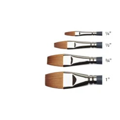 Winsor & Newton Pędzel płaski, syntetyczny sobol - - nr 3/4''