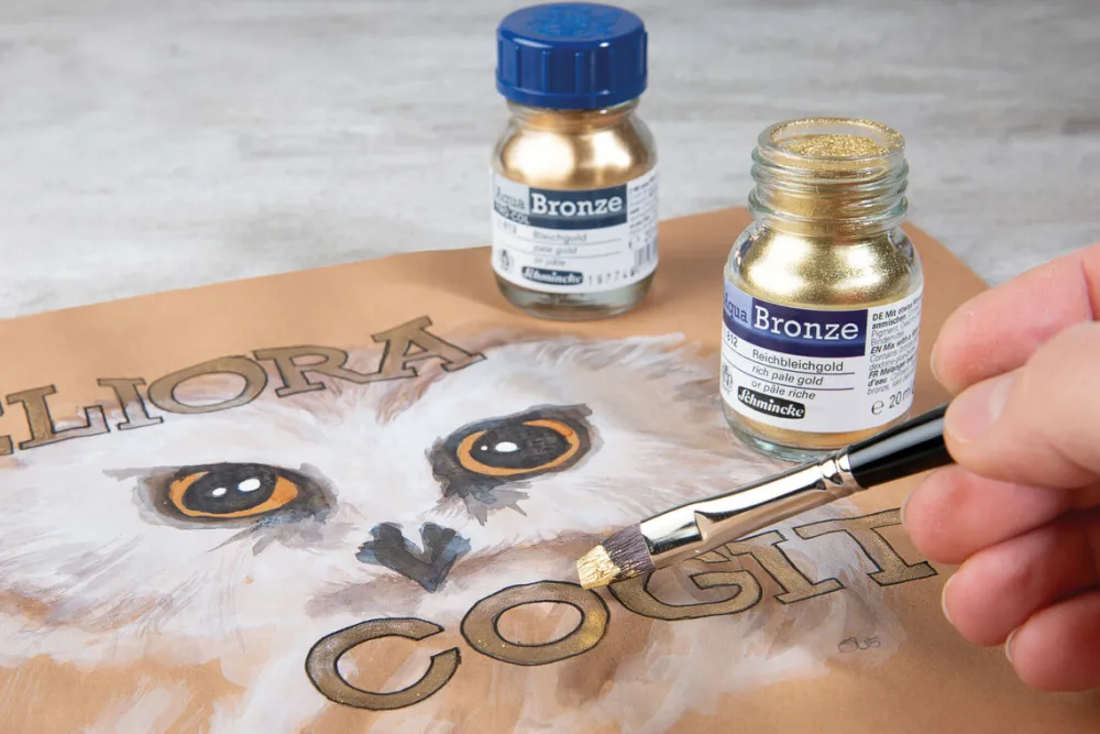Schmincke Pigment Aqua Bronze - - 812 Rich Pale Gold 20 ml