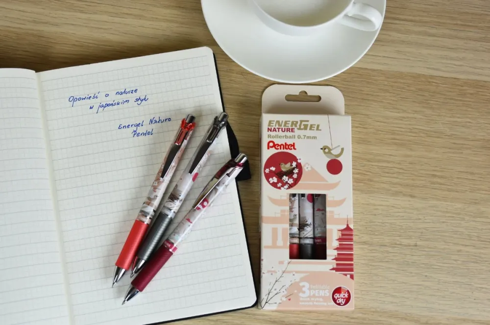 Pentel Pióro kulkowe EnerGel Nature - - Birds 0,7 mm