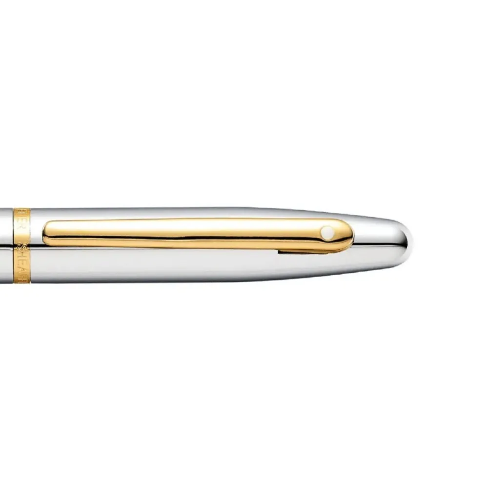 Sheaffer Pióro kulkowe VFM - - Polished Chrome Gold Trim