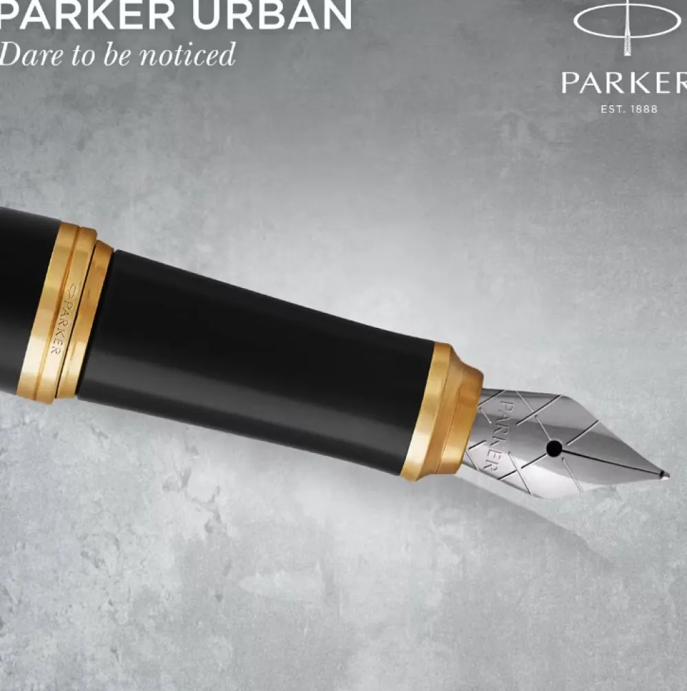 Parker Pióro Urban w etui - - Muted Black & Gold Trim, F > Pióra Wieczne