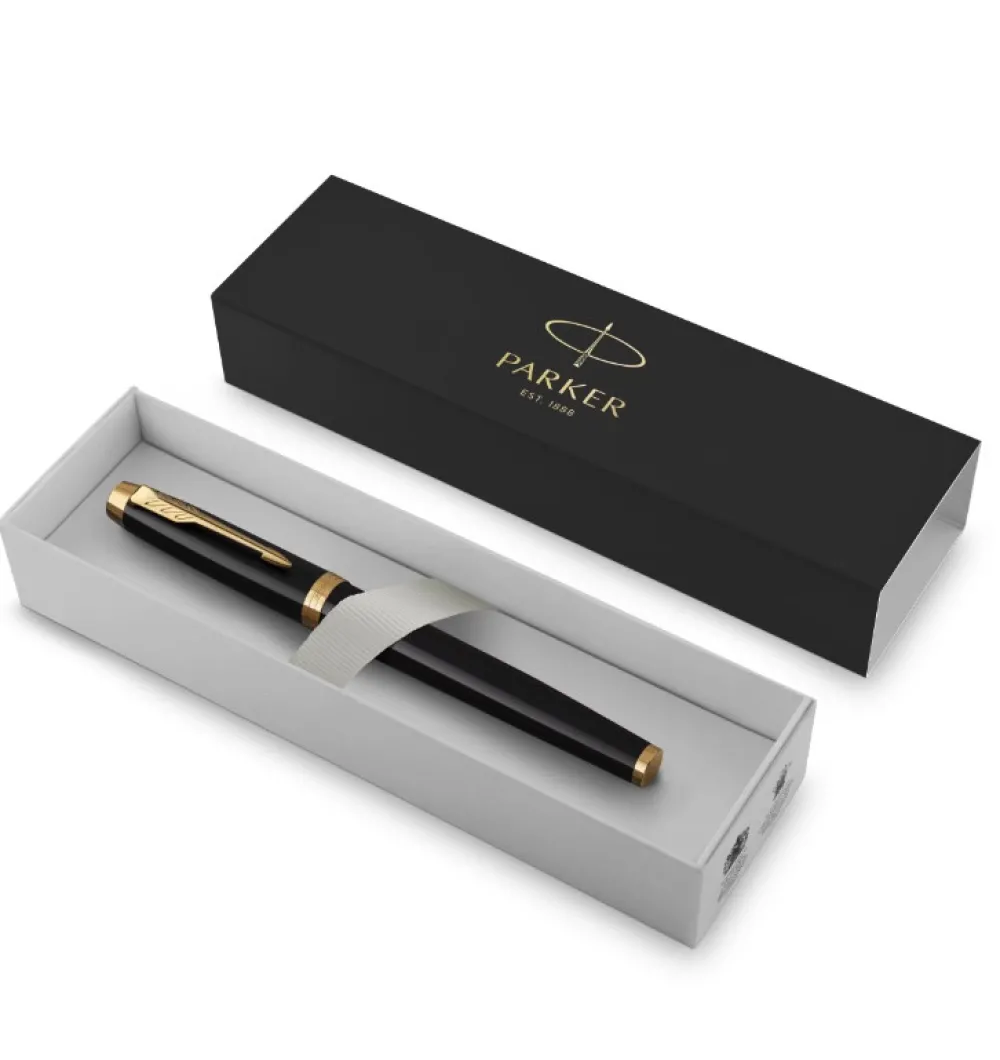 Parker Pióro wieczne IM w etui - - Black & Gold Trim, F > Pióra Wieczne