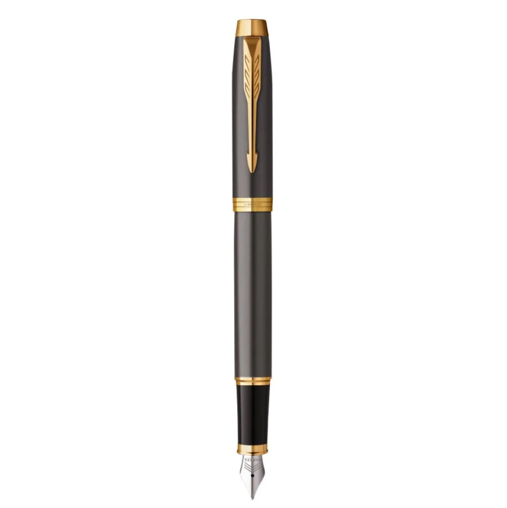 Parker Pióro wieczne IM w etui - - Grey Core & Gold Trim, F