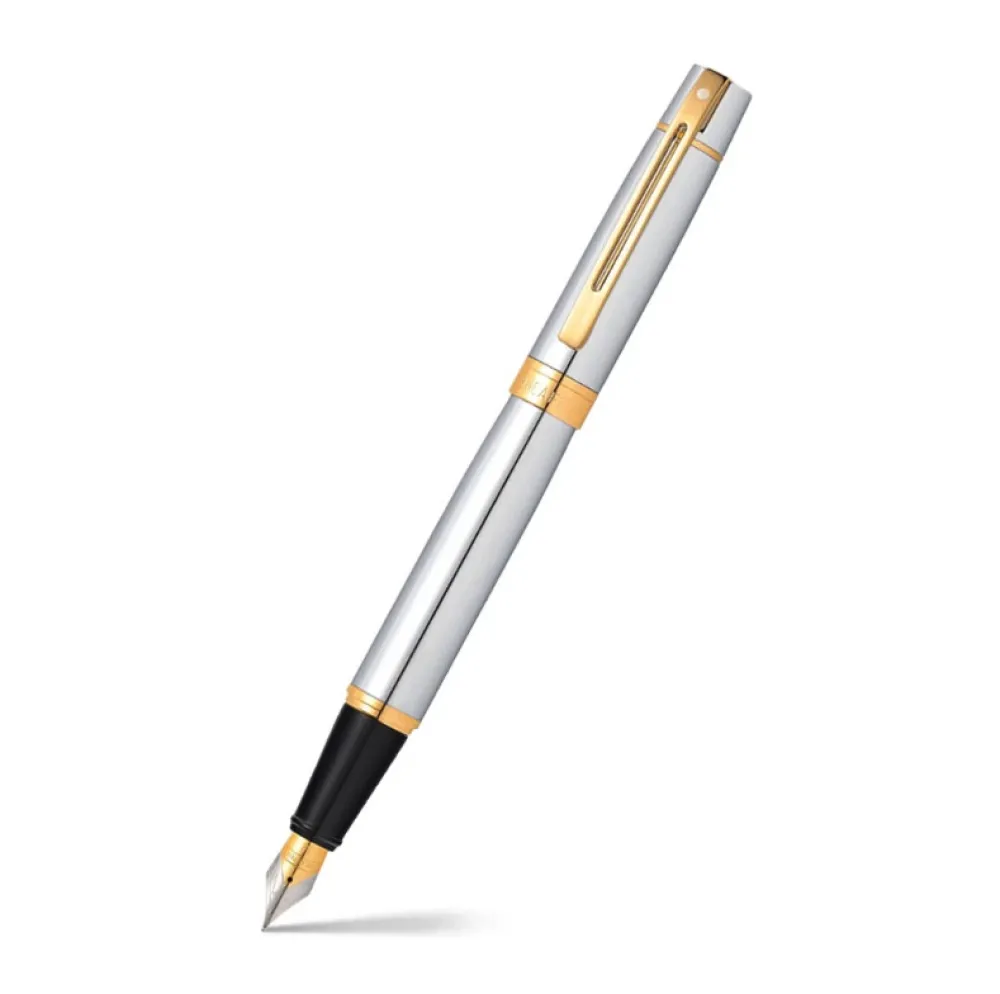 Sheaffer Pióro wieczne 300 - - Bright Chrome Gold Trim F