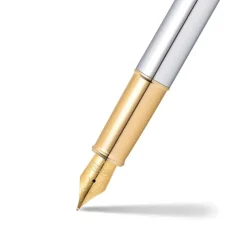 Sheaffer Pióro wieczne 100 - - Chrome Gold Trim F