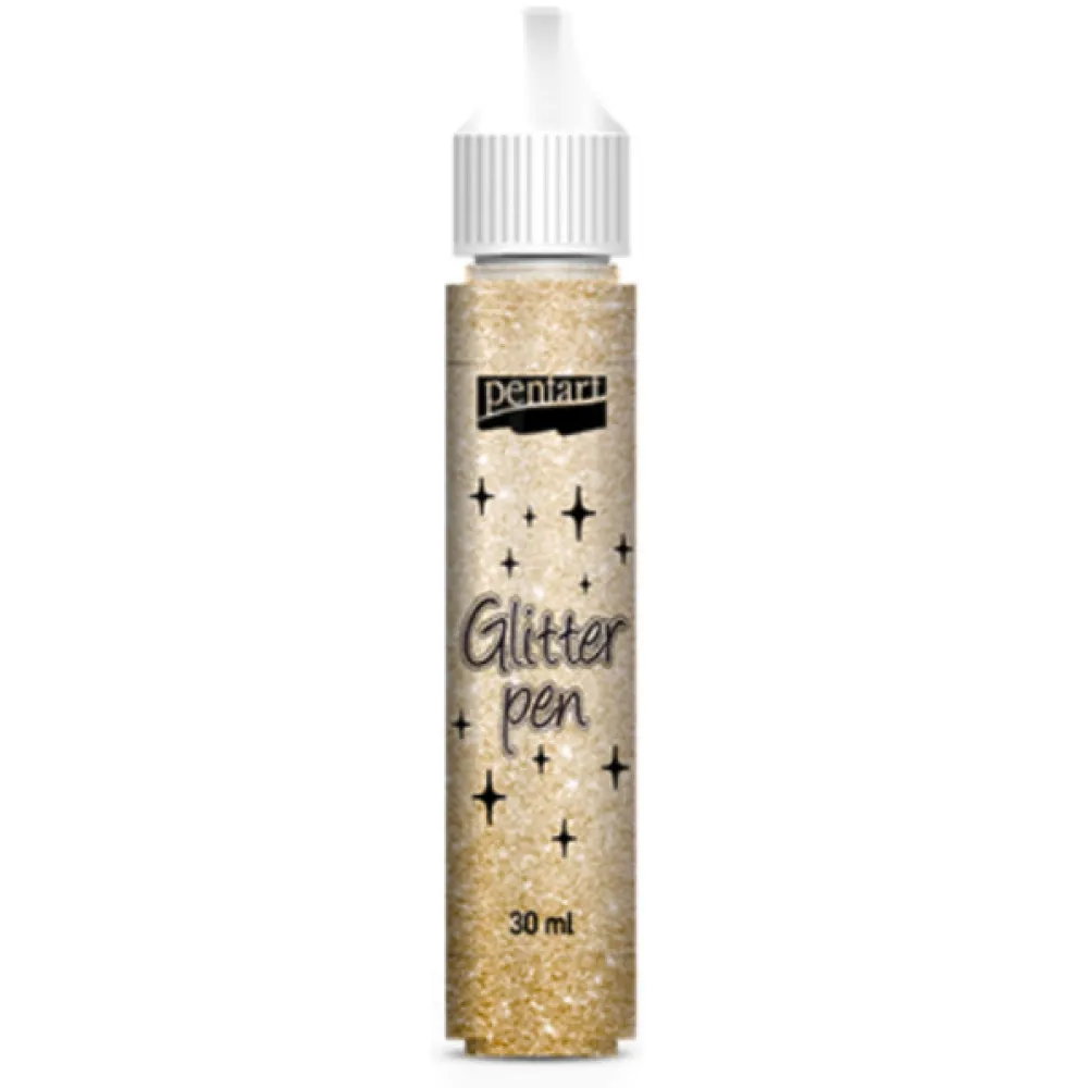Pentart Pisak brokatowy Glitter Pen - - złoty, 30 ml > Media Do Decoupage
