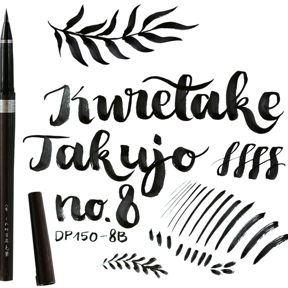 Kuretake Pisak do kaligrafii Takujo no. 8 - - czarny > Pisaki Kaligraficzne