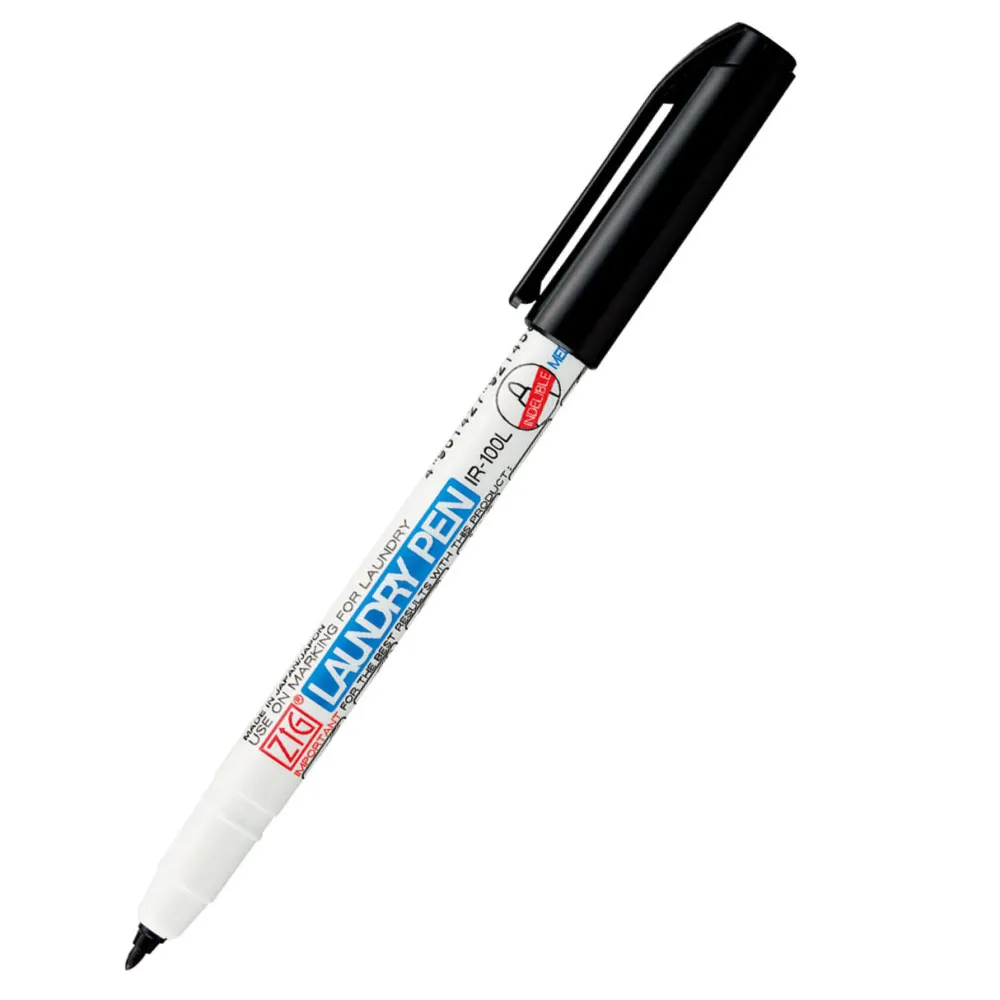 Kuretake Pisak do tkanin Laundry Pen - - czarny, 0,8 mm > Farby I Pisaki Do Tkanin